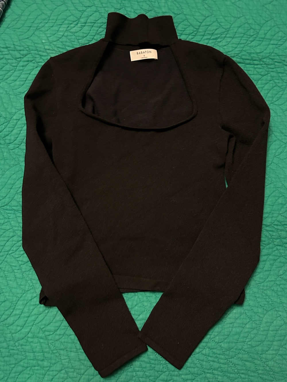 BABATON Black Fitted Turtleneck Sweater